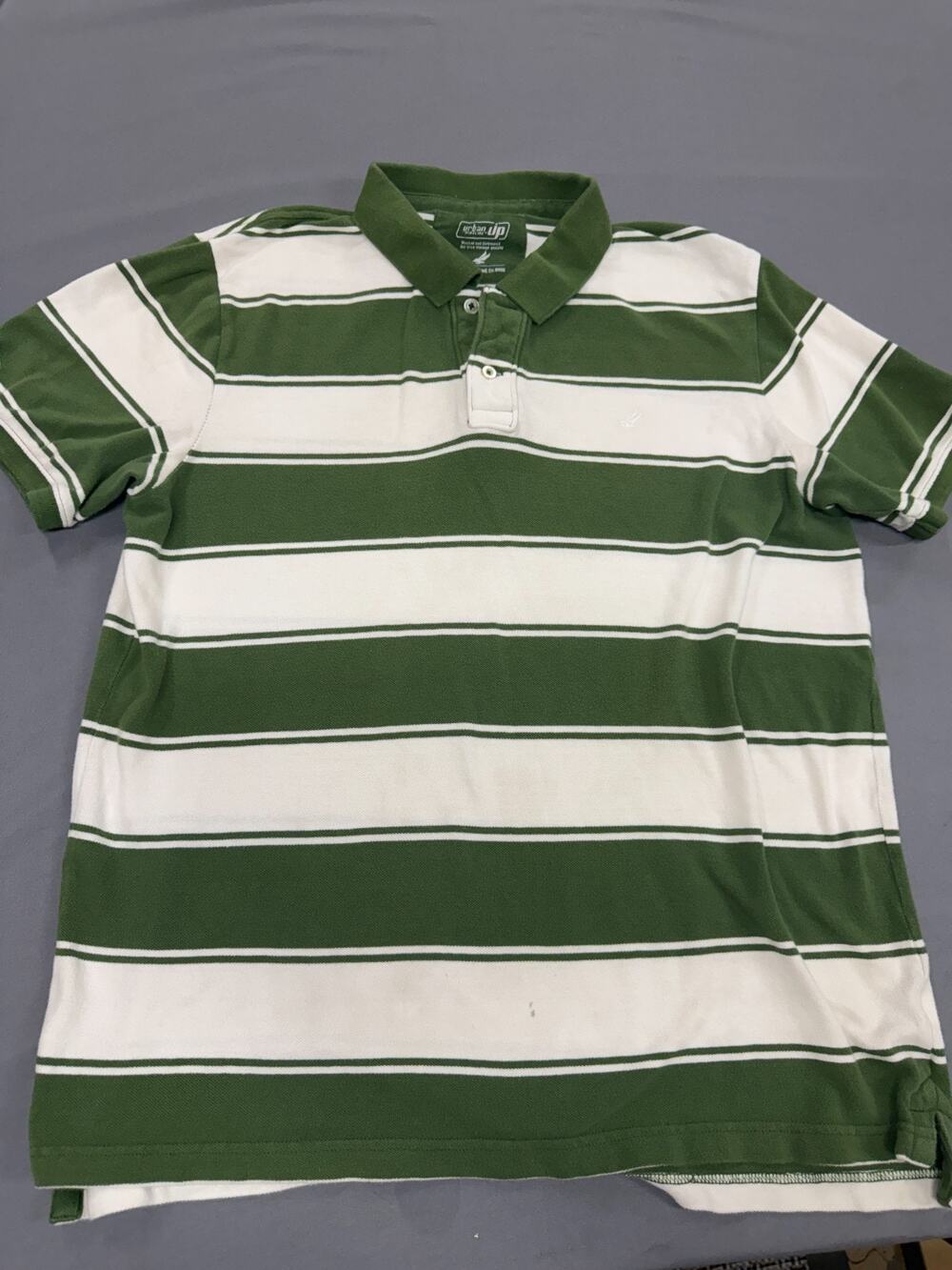 Urban Pipeline UP Men's Polo Shirt XXL Striped Short Sleeve 100% Cotton Casual